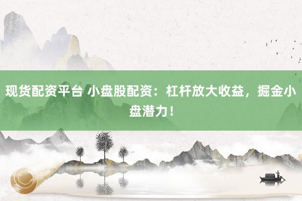 现货配资平台 小盘股配资：杠杆放大收益，掘金小盘潜力！