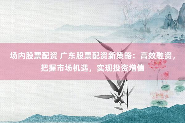 场内股票配资 广东股票配资新策略：高效融资，把握市场机遇，实现投资增值