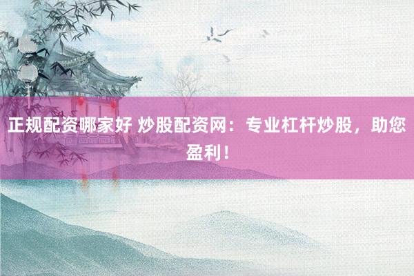正规配资哪家好 炒股配资网：专业杠杆炒股，助您盈利！