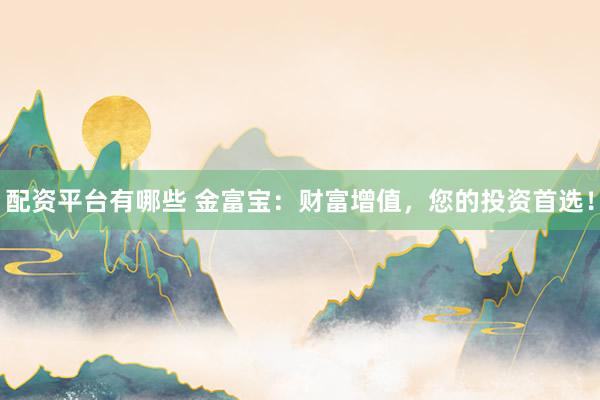 配资平台有哪些 金富宝：财富增值，您的投资首选！