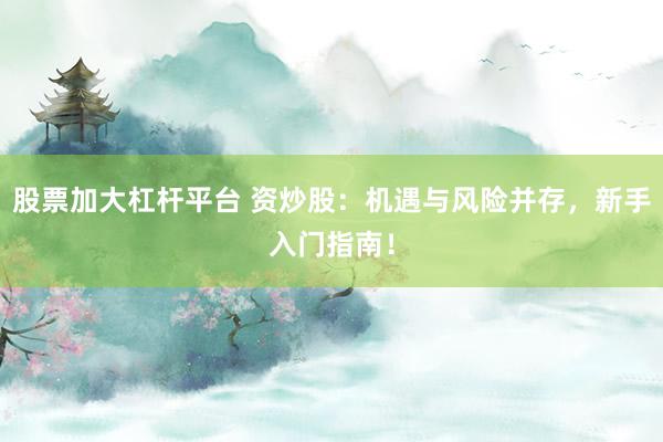 股票加大杠杆平台 资炒股：机遇与风险并存，新手入门指南！
