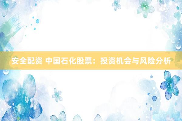 安全配资 中国石化股票：投资机会与风险分析