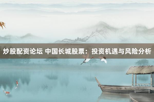 炒股配资论坛 中国长城股票：投资机遇与风险分析