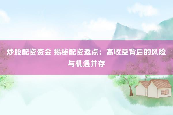 炒股配资资金 揭秘配资返点：高收益背后的风险与机遇并存