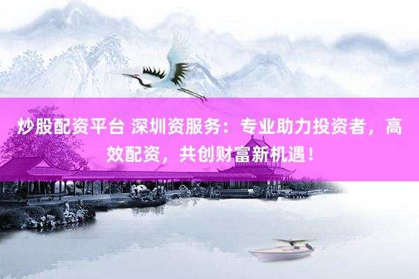 炒股配资平台 深圳资服务：专业助力投资者，高效配资，共创财富新机遇！