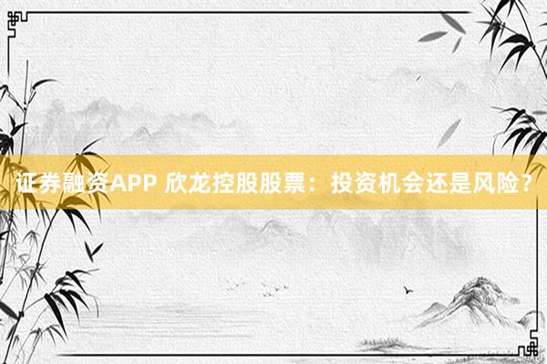 证券融资APP 欣龙控股股票：投资机会还是风险？