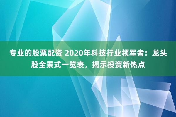 专业的股票配资 2020年科技行业领军者:龙头股全景式一览表,揭示投资新热点