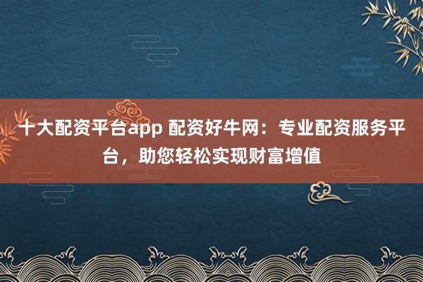 十大配资平台app 配资好牛网：专业配资服务平台，助您轻松实现财富增值