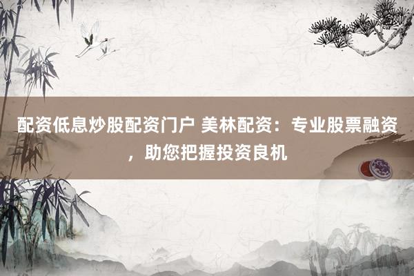 配资低息炒股配资门户 美林配资：专业股票融资，助您把握投资良机