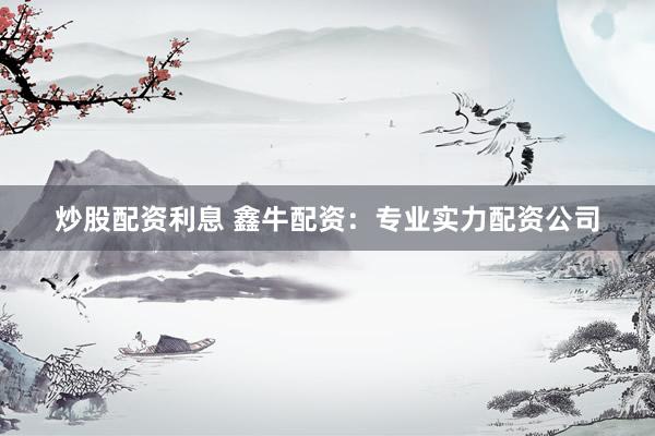炒股配资利息 鑫牛配资：专业实力配资公司